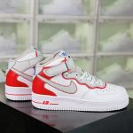 Nike Air Force 1’07 QS “air force one classic sneaker” grey white red“