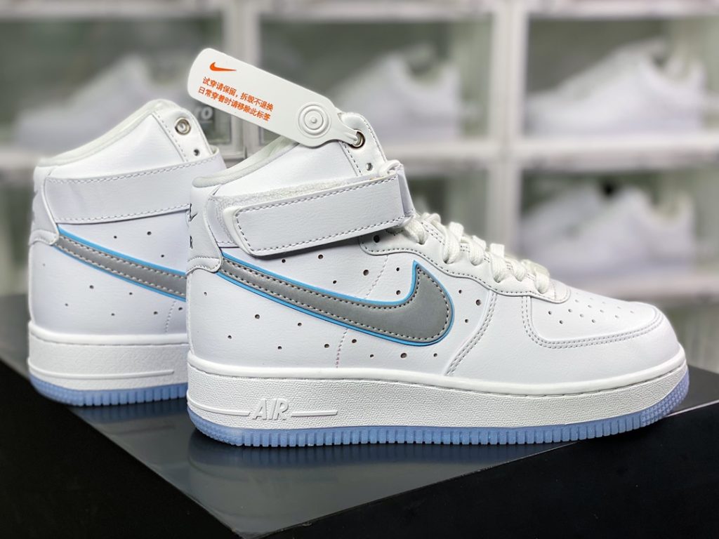 Air Force 1’07 High “White/Silver” Classic High Top Versatile Casual Sneakers