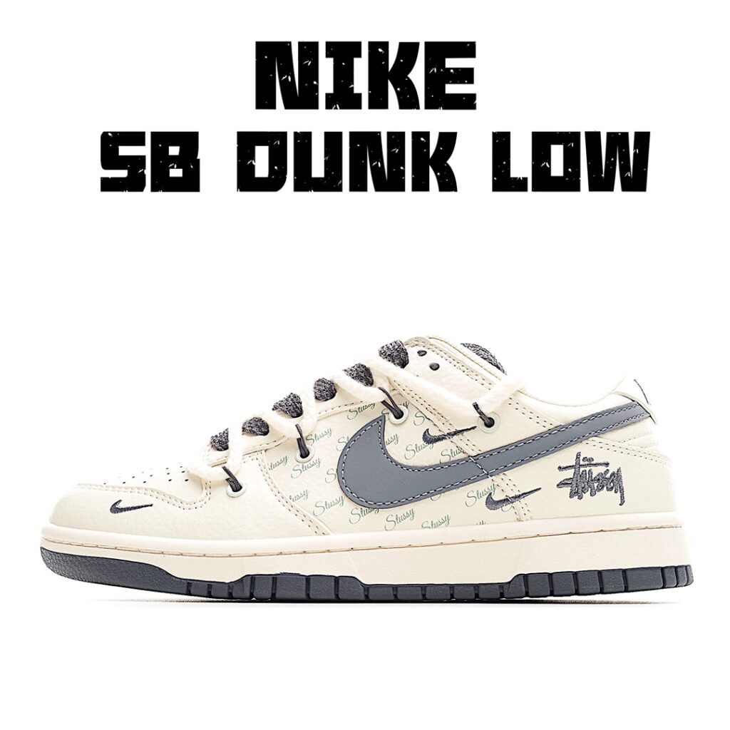 Stussy x Nike Dunk Low Stussy – Strap Rice White Grey Hook SB Low  SJ2068-275