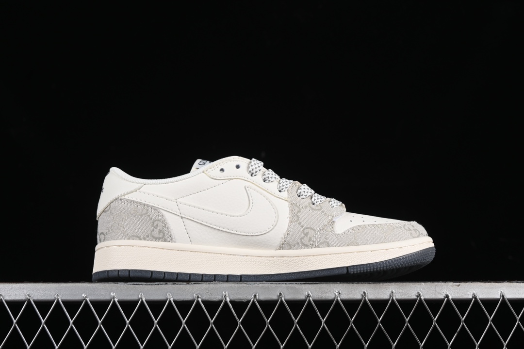 Travis Scott x Fragment Design x Air Jordan 1 Low cut Cultural Casual Board Shoes插图1