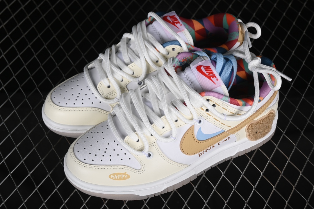 Nike Dunk Low Cake Bear Nine Seven White Yellow Low Top Casual Board Shoes插图3