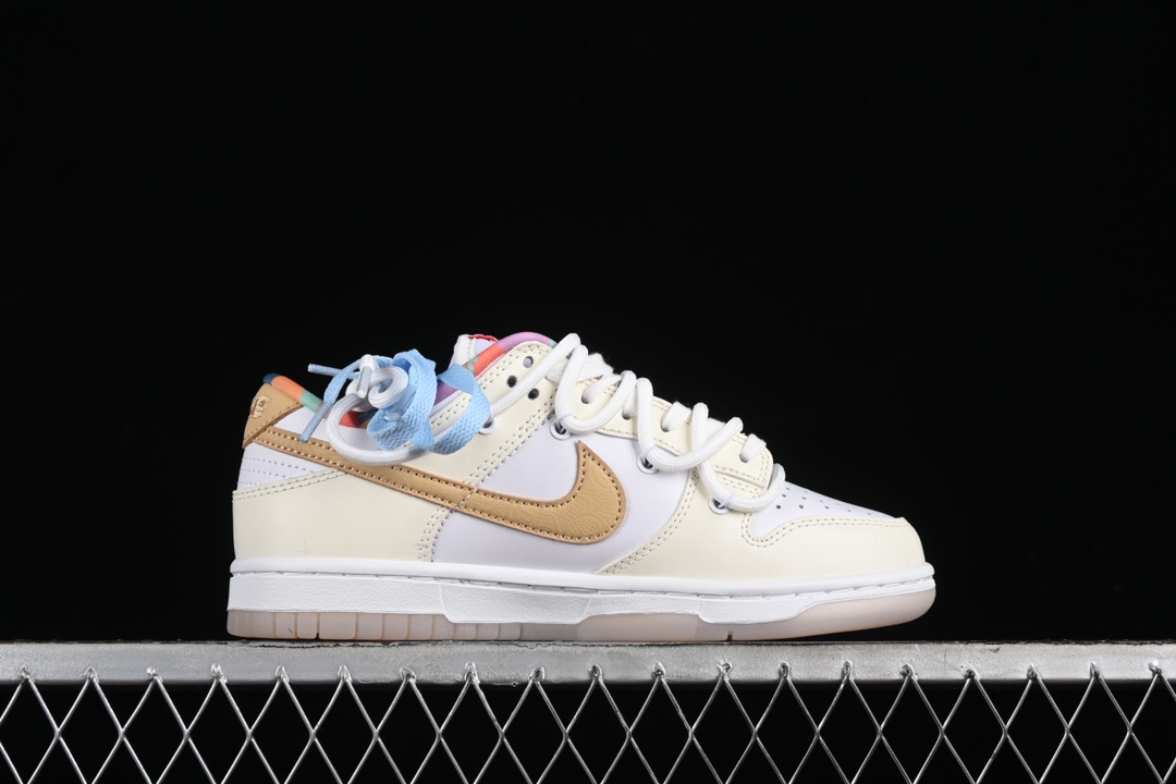 Nike Dunk Low Cake Bear Nine Seven White Yellow Low Top Casual Board Shoes插图1