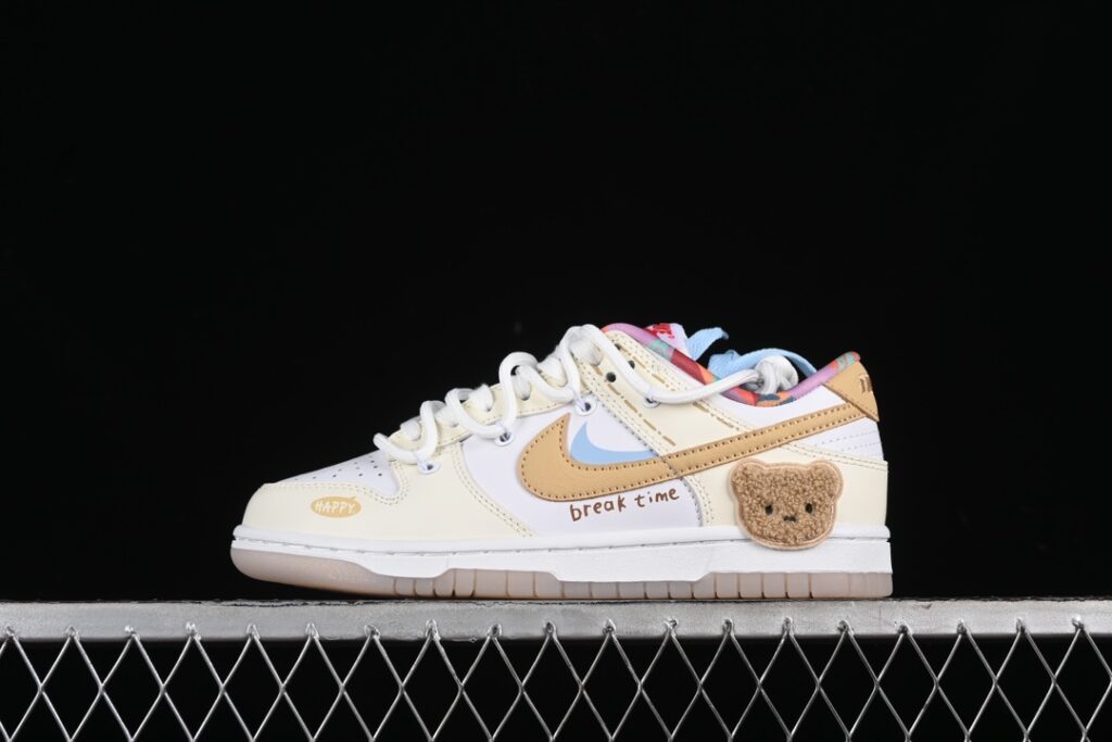 Nike Dunk Low Cake Bear Nine Seven White Yellow Low Top Casual Board Shoes