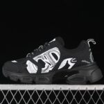 Dior Chrono round toe lace up lifestyle casual sports running shoes 6865 BLACK WHITE