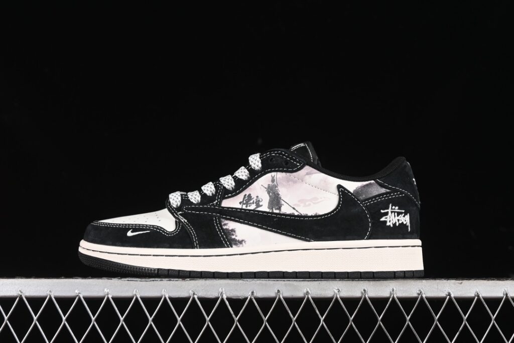 Travis Scott x Fragment Design x Air Jordan 1 Low OG SP Stusey Black WuKong