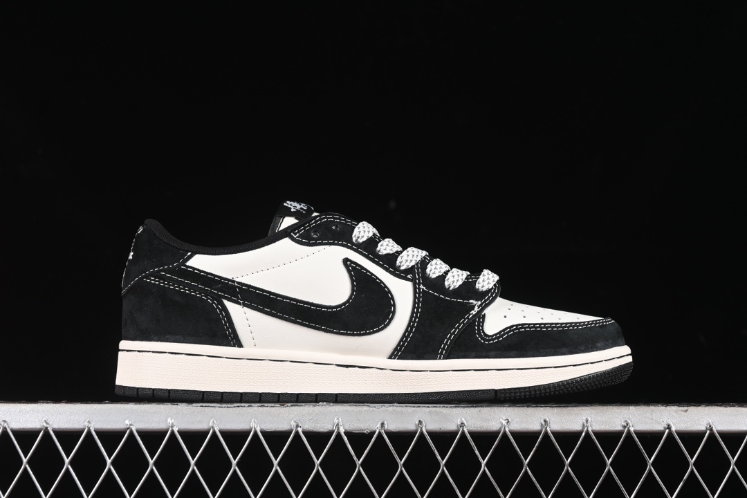 Travis Scott x Fragment Design x Air Jordan 1 Low OG SP Stusey Black WuKong插图1