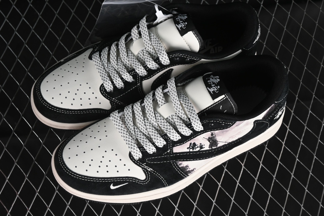 Travis Scott x Fragment Design x Air Jordan 1 Low OG SP Stusey Black WuKong插图3